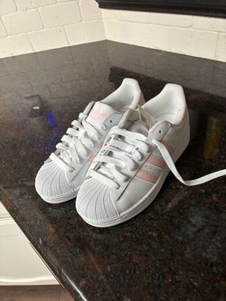Adidas Superstar Sneakers White Pink Stripes