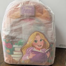 Loungefly Disney Tangled Mini Backpack Rapunzel Pascal Books Floral Bag New