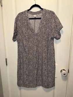 Gap womens polka dot casual dress size large split neck with pockets