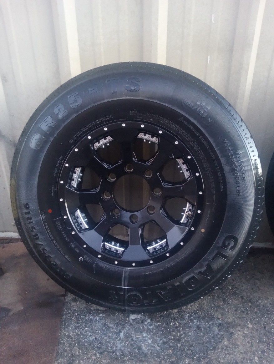 Trailer 8lug Aluminum Rim And Tire Brand New 