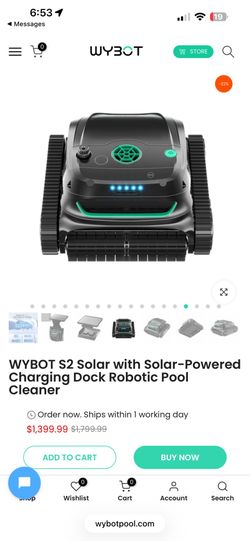 Brand New in Box Pool Vacuum WYBOT solar powered cordless