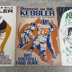 Lot Of 3 Vintage Kessler Football Fan Guides
