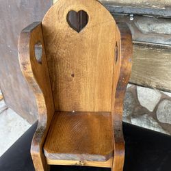 Adorable Wooden Vintage Doll Chair 