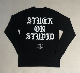 Born X Raised Stuck On Stupid Long Sleeve Shirt Size Small