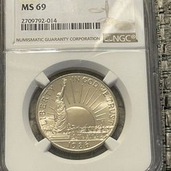 1986-D 50C Statue Of Liberty  MS69,absolutely Stunning Collection Piece |