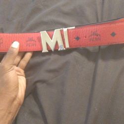 Red Leather Designer Belt