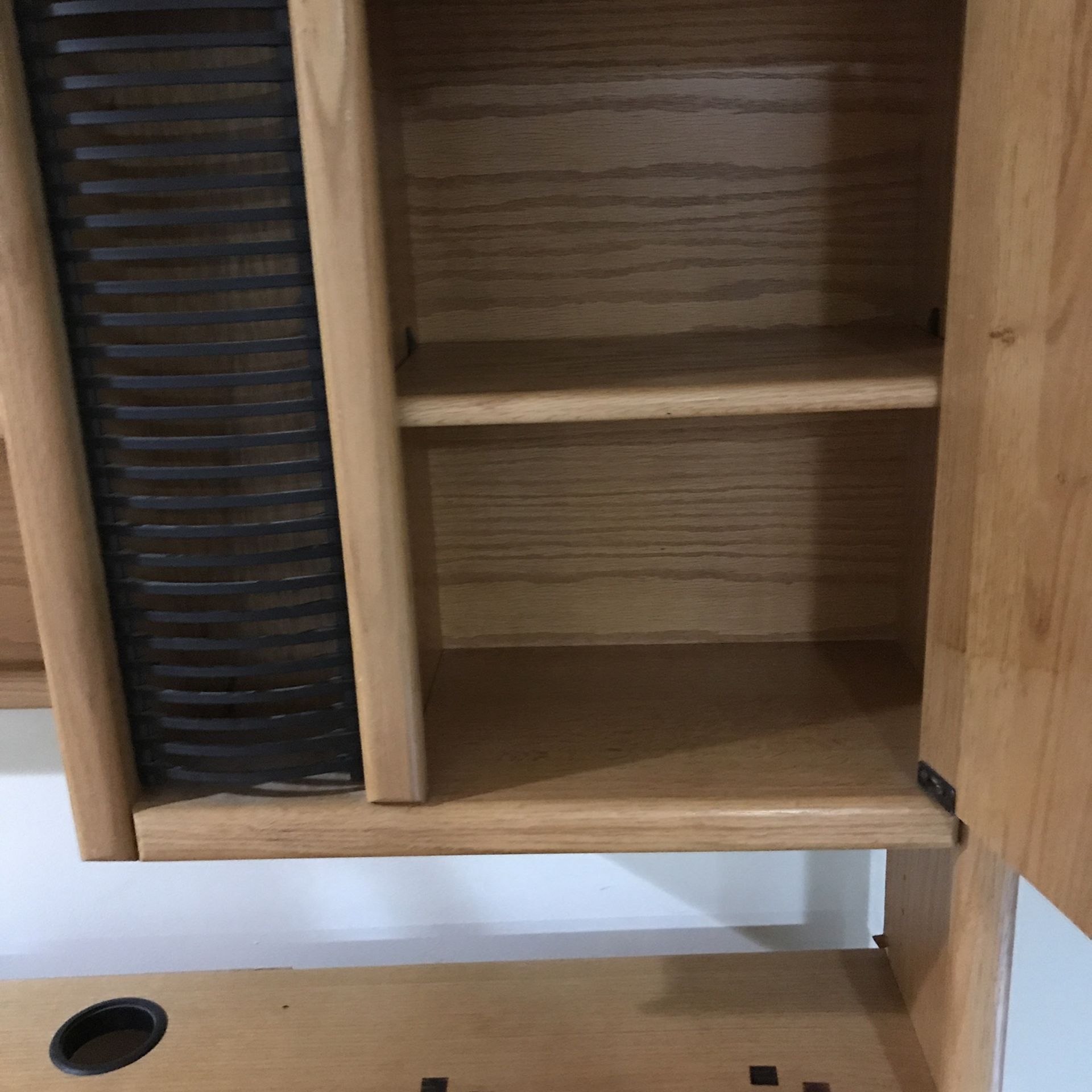 Computer Desk, Can Be Used For Virtual School Lessons , Working From Home, It Has A Top Cabinets, A Draw, another Pull Out Desk, Local Curbside Picku