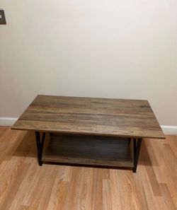 Industrial Wood and Metal Coffee Table