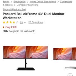 Packard Bell airFrame 43" Dual Monitor Workstation