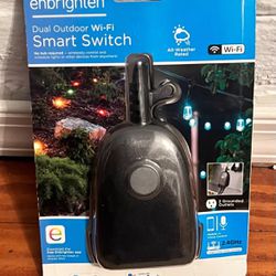 Enbrighten Wi-Fi Smart 2-Outlet Outdoor Switch Plug-in, 51251, Black