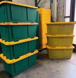 27 GALLON STORAGE BIN WITH LID $7 EACH