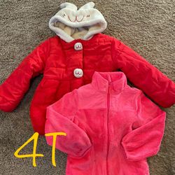 Winter/fall Girl Clothes, Hoodie Jacket, Long Sleeves Sweater Size 4T
