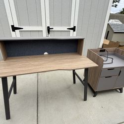 Desk and File Cabinet