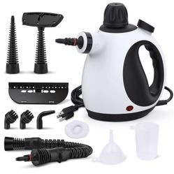 Handheld Steam Cleaner with 10 Accessory Kit. Upholstery Steamer