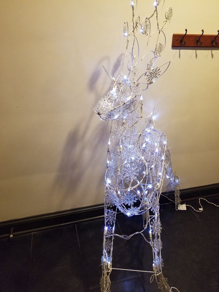 Big White Lighted Reindeer