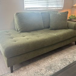 Olive Green Couch / Sofa / Chaise Lounge Mid-Century Modern / Retro
