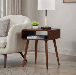 End Table with Shelf in Espresso color