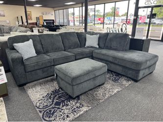 Altari Dark Gray Sectional Sofa with Ottoman