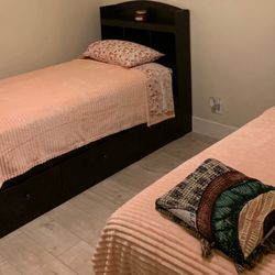 Twin Beds And TV stand 