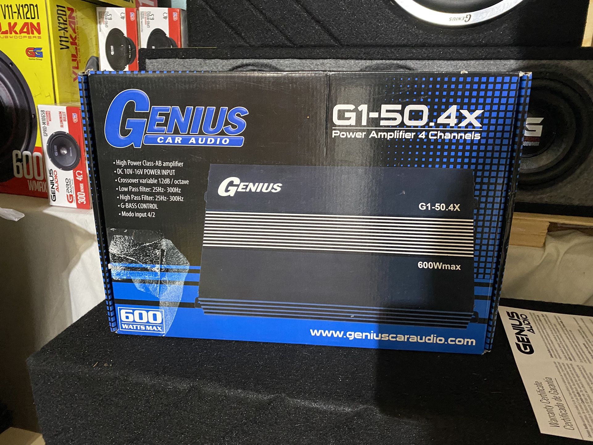 New Genius Audio 4-Channel Car Amplifier $160 each  Made in Korea 