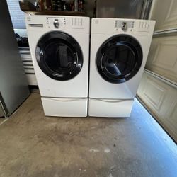 Set Of Washer And Electric Dryer Kenmore With Pedestals  Everything Working Perfect Condition 