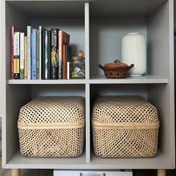 Four Storage Baskets with Lids