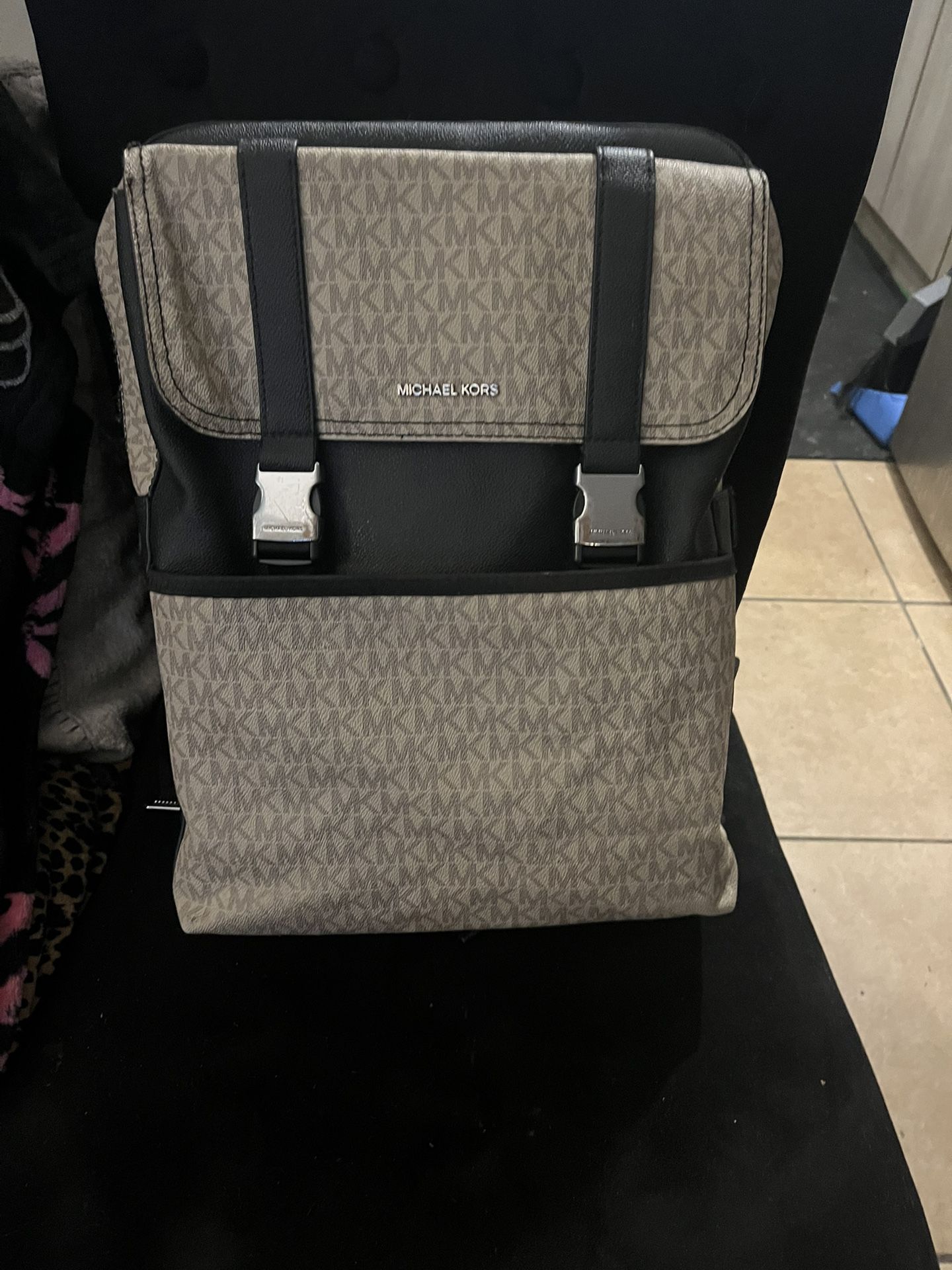 Micheal Kors Black Leather Bookbag