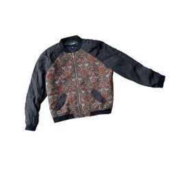 Women’s Express Black and Red Patterned Bomber Jacket