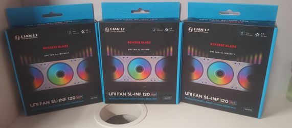 3 Lian li uni fan sl-inf 120 RBG (reverse blades) +(PC fans)