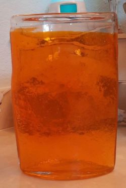 VINTAGE BEAUTIFUL ORANGE BUBBLE GLASS VASE HOME DECOR