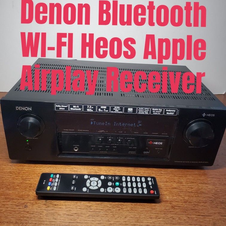 Denon AVR S730H 7.2 Channel HomeTheater Receiver Bluetooth AVR With Remote Wi-Fi Heos Apple Airplay 2 Zones
