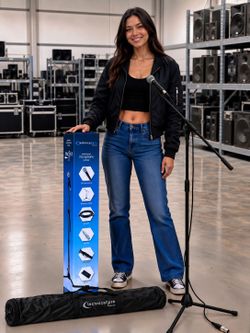 Technical Pro MC1ST Wired Microphone Starter Package Tripod Boom Mic Stand 8ft XLR Cable 1/4" Adapter Carrying Bag All-in-One Studio PA Live Sound