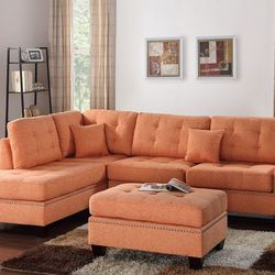 3 PCS SECTIONAL W/OTTOMAN INCLUDED (BRAND NEW)