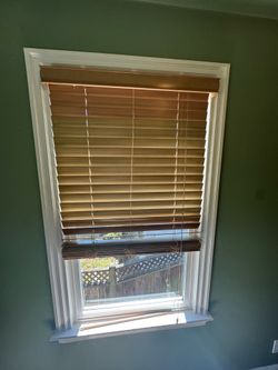 Faux Wood Blinds 30” W x 52” H - two sets available