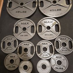 195lb MAX Olympic Grip Plate Weight Plate Set 