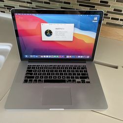 Apple 15” MacBook Pro Retina 2015 2.5ghz Quad Core i7 16gb Ram 512gb Flash Dual Graphics 2gb AMD Radeon R9 macOS Big Sur 