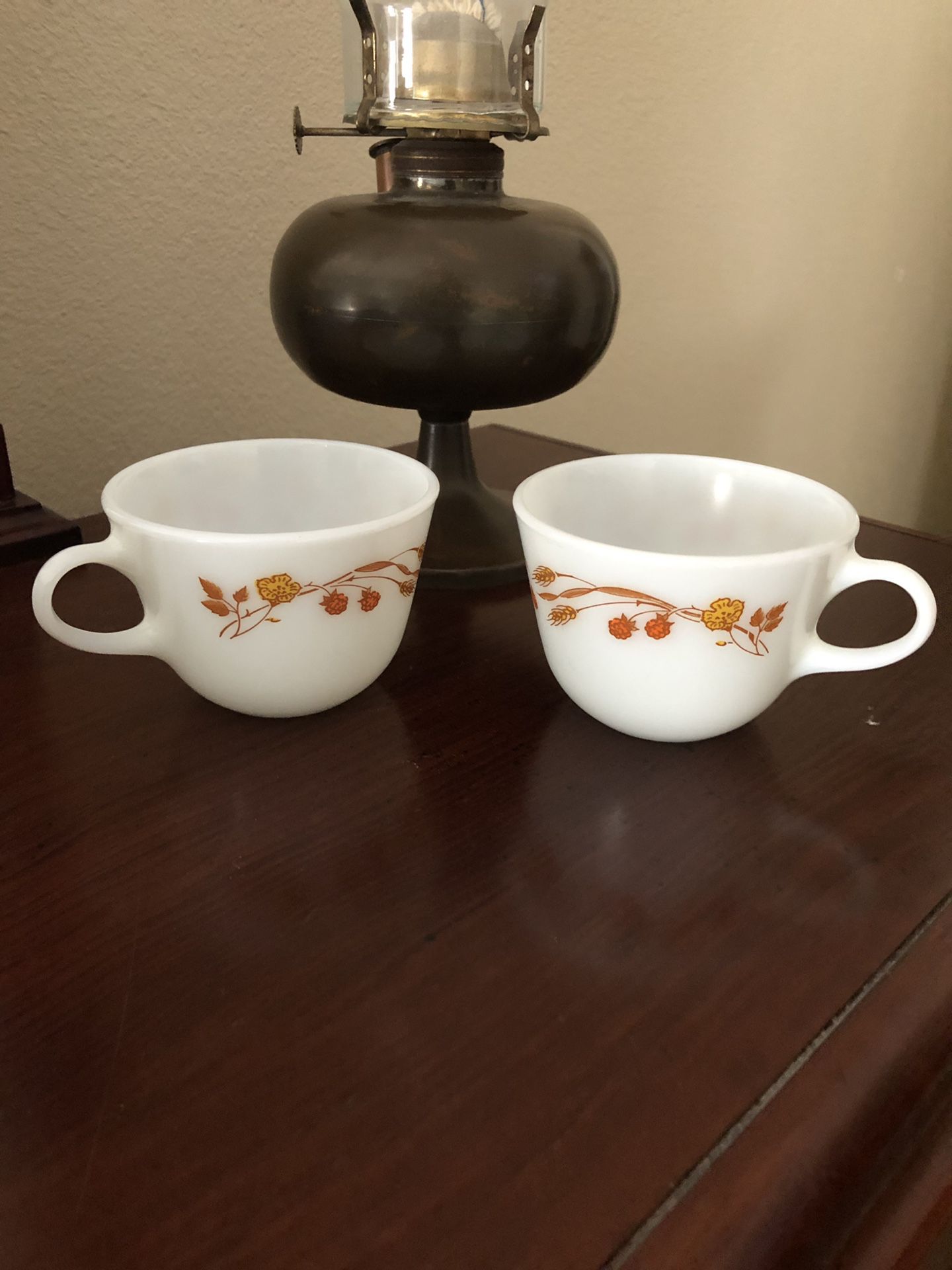 2 - Vintage Pyrex Harvest Home Coffee Cups