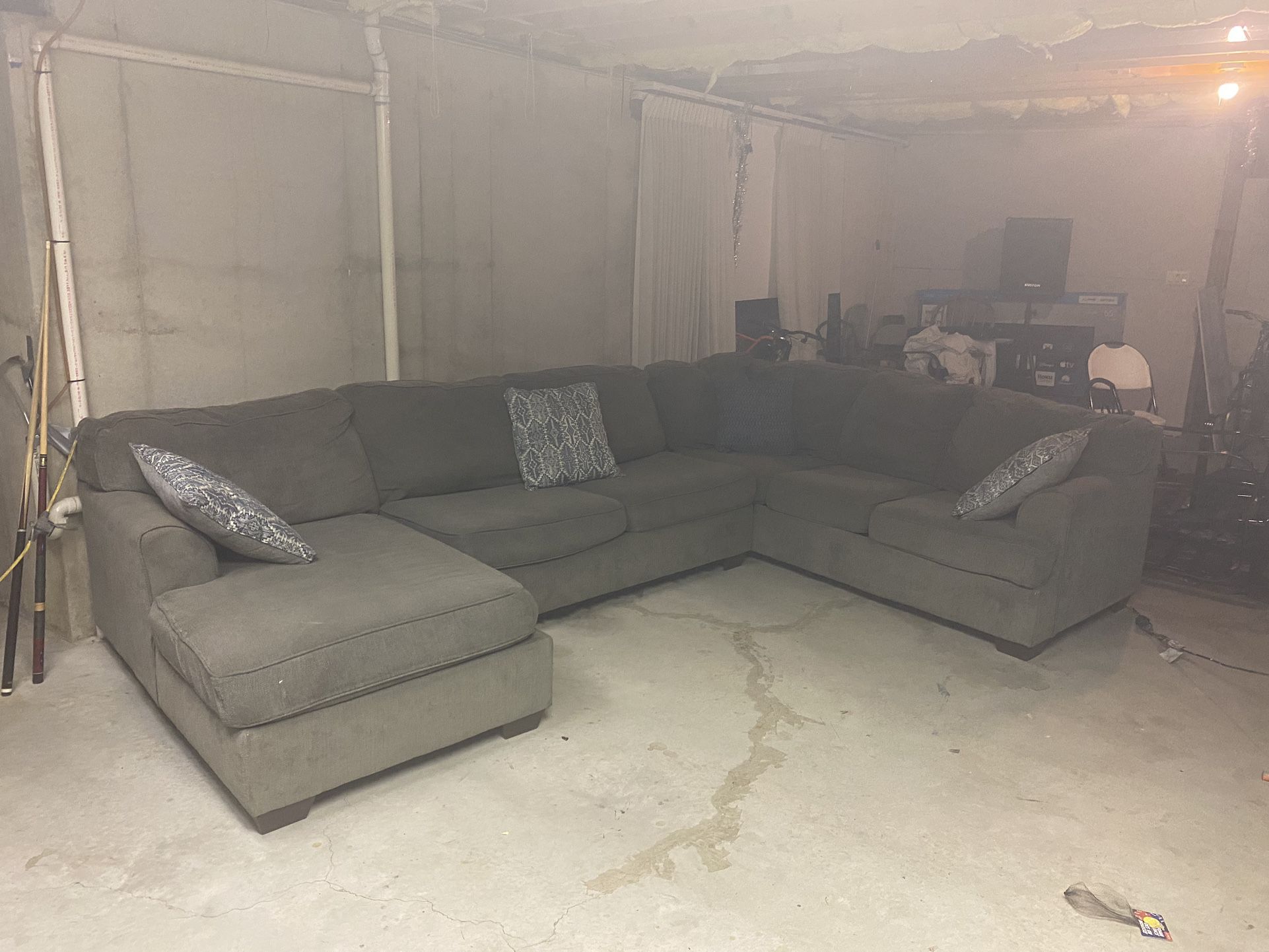 Grey Large Corner Couch 