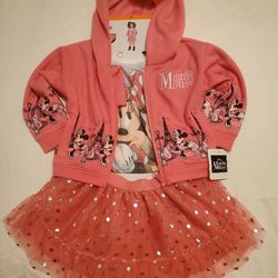 Character Kids' 3-piece Tutu Set Disney Junior Minnie Mouse 

Features:
Zip Up Embroidered Hoodie
Tutu With Elastic Waistband
Tee With All-over Print
