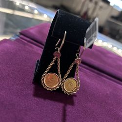 14K 1990 Chinese coin dangles