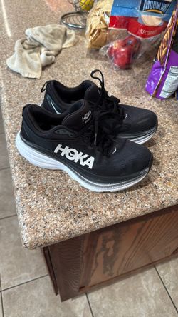 Womens Bondi 8 HOKA One One 7.5 Sneakers Shoes Mens 6 Black