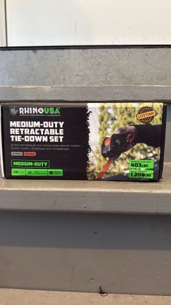 RhinoUSA Medium-Duty Retractable Tie-Down Set