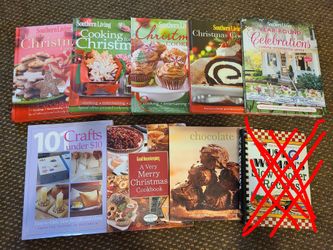 Lot of 6 Christmas Southern Living Dillard's Cookbooks, with 2 extras FREE!!!