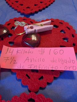 $160. Anillo Delgado . 14 Kilates. Medida 7 Y Medio