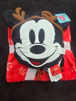 Disney Mickey Reindeer Pillow & blanket