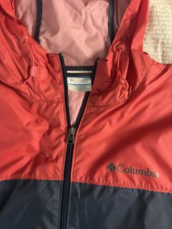 Columbia Lightweight Hooded Windbreaker Jacket – Red & Navy – Men’s SizeM