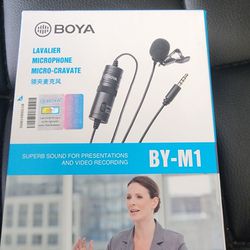 Boya BYM1 by Shotgun Video Microphone by-M1 Ultimate 3.5mm Lapel Mic Clip-On Video Recording Omnidirectional Condenser for iPhone Android Smartphone M