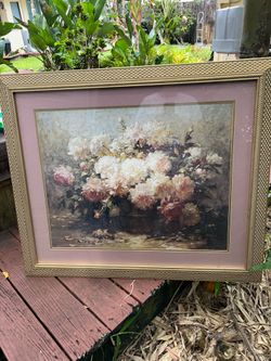 Floral print signed by Abbott Graves double matted 3‘ x 4‘ frame Floral print signed by Abbott Graves double matted 3’ x 4’