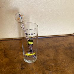 Doo Dah Glass And Swizzle Stick