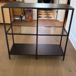 Modern Black Metal & Glass Shelf